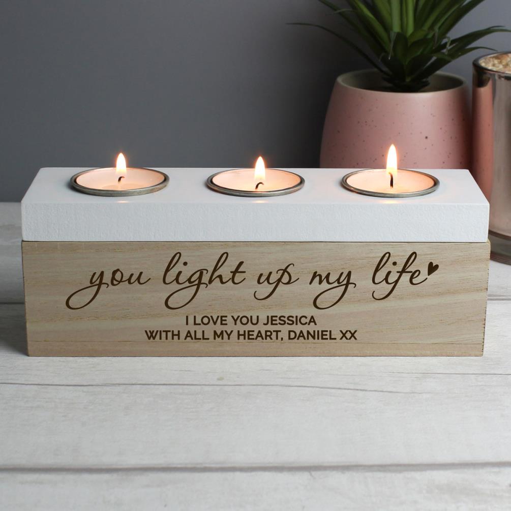 Personalised You Light Up My Life Triple Tea Light Box Extra Image 3